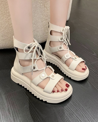 2022 New Sandals Womens Retro Summer Flat Shoes Fashion Party Cross Strap Sandals Womens Outdoor Casual Sports Sandals