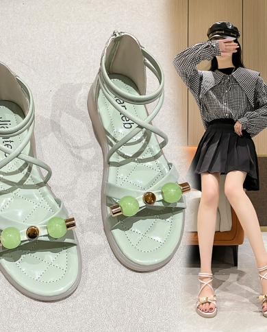 2022 Summer New  Fashion Womens Trend Soft Sole Women Sandals Open Toe Shoes Sandal Platform Casual Zipper Shoes