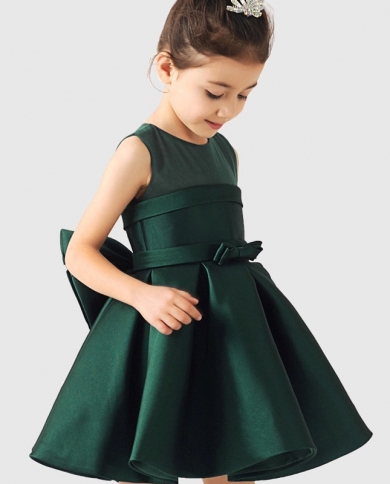 فستان بناتي جديد بدون أكمام برقبة دائرية بفيونكة زي فستان أميرة للأطفال