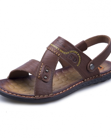 Roman Heren Uomo Erkek Summer For Cuir Genuine Outdoor Shoes Work Vietnam Sandalet Sandali Slide Verano Sandalle Sandel 