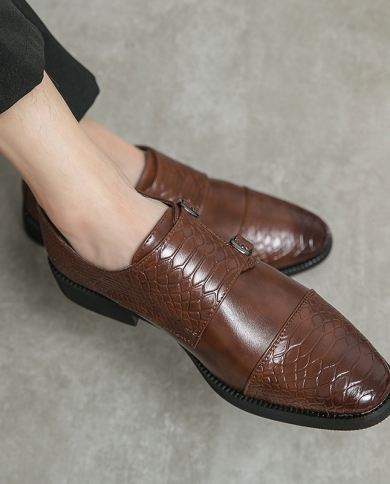 Mocasines con hebilla de alta calidad, mocasines para hombre, zapatos de vestir, zapatos Oxford, zapatos informales de cuero de 