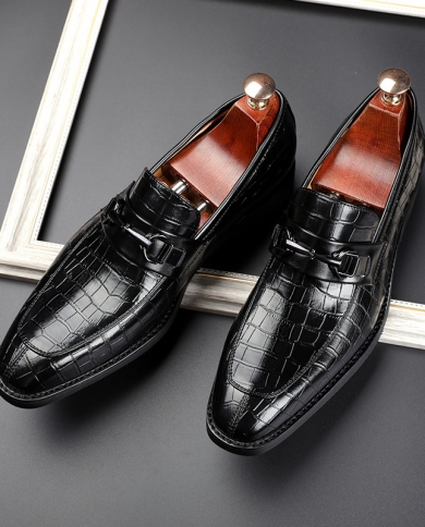 British Mens Gentleman Shiny Black Metal Button Oxford Leather Shoes Moccasins Wedding Prom Homecoming Footwear Zapatos