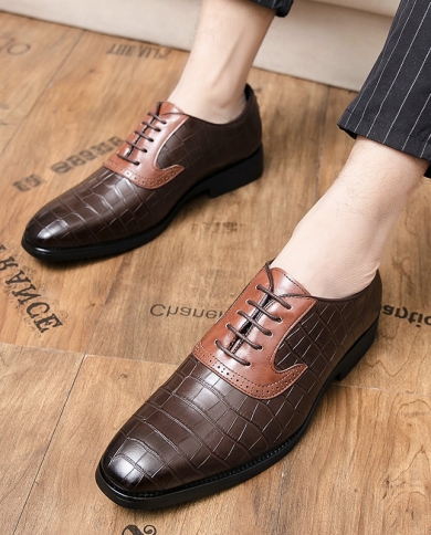 New Luxury Designer Dress Prom Wedding Shoes For Men British Vintage Lace Up Loafers  Zapatos De Hombres Serpentine Shoe