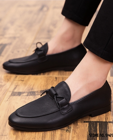 New Luxury Designer Black Metal Buckle Shoes Mens Casual Oxford Loafers Business Formal Dress Footwear Sapatos Tenis Ma