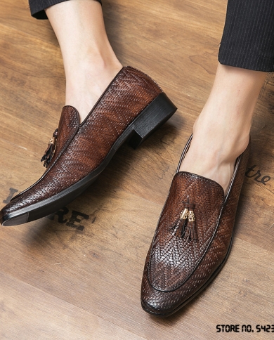  British Designer Fashion Pointed Zig Zag Pattern Shoes For Men Dress Evening Wedding Office Footwear Prom Zapatos Hombr