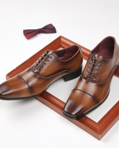 Retro Trend British Gentleman Designer Pointed Patchwork Business Oxford Shoes For Men Formal Wedding Prom Dress Homecom