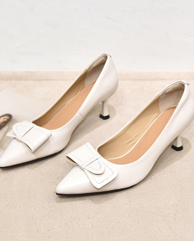 Sheepskin Pointed Toe Pumps Women Stiletto High Heels Office Ladies Cat Heel Single Shoes For Women Formal Dress Shoes