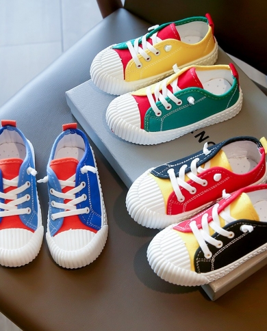 Boys Girls Sport Soft Light Children Vulcanized Shoe Kids Canvas Shoes Mixed Color Non Slip Size 24 35 Leisure  Casual S