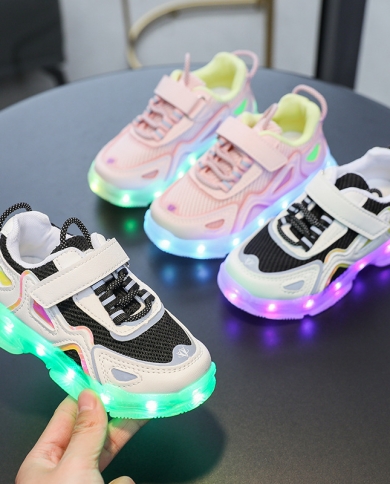 Taglia 27 36 Sneakers con carica USB con suola illuminata per bambini Ragazzi Ragazze Bambini Scarpe led Luminose Sneakers per b