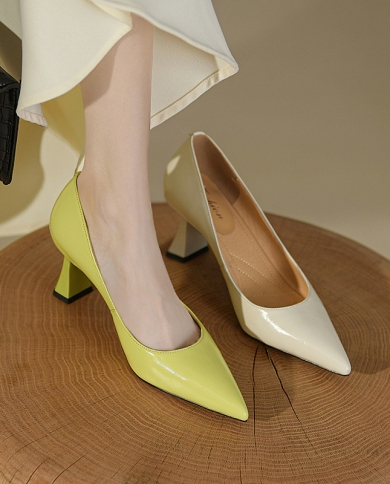 Women Pumps Pointed Toe 6cm Dress Shoes Sheepskin High Heel Elegant Ol Shoes On Heels  Ladies Party Shoes