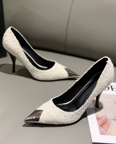 Pointed Toe High Heels Shallow Stiletto Women Shoes Fashion Party Ladies Pumps Casual Slip On Woman Heels Zapatos Talons