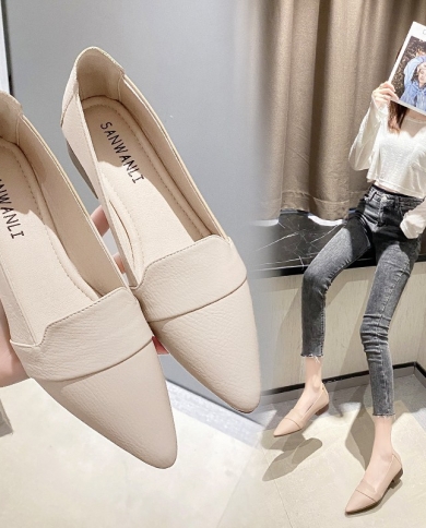 Shallow High Heels Pointed Fashion Solid Color Woman Pumps Breathable Soft Sole Women Shoes Casual Slip On Ladies Shoes 