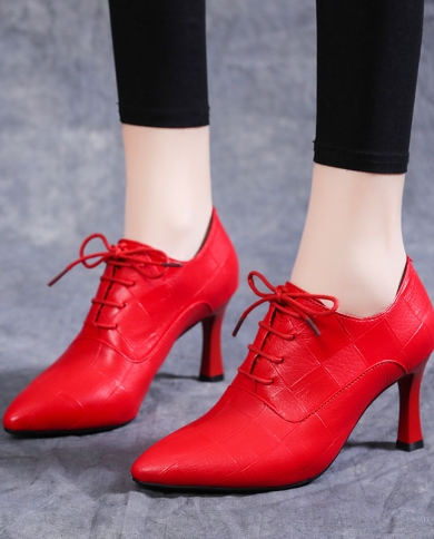Pointed Toe High Heels Women Solid Color Thin Heels Ladies Shoes Soft Skin Waterproof Ladies Shoes Fashion Lady Pumps Ta