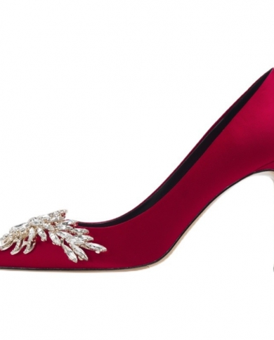 أحذية الزفاف الأحمر أحذية نسائية عالية الكعب 2022 الربيع والخريف نمط جديد أحذية واحدة مدببة العروس Pumpswom