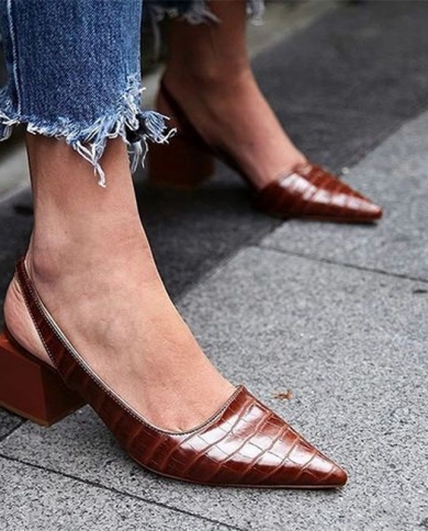 Sandalias Retro para mujer, zapatos De tacón alto con punta en pico para mujer, zapatos romanos De Color sólido para mujer, Sand