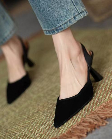 Sandalias de punta estrecha correa trasera espacio lateral zapatos de mujer Sandalias de verano para mujer Sandalias de moda Ret
