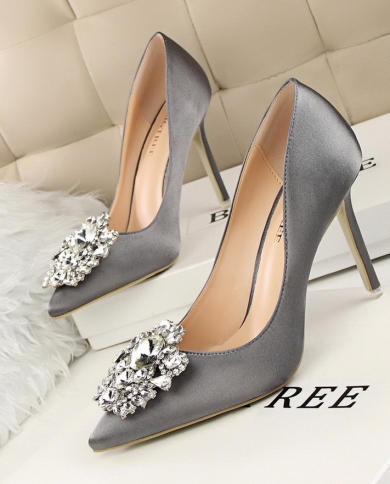 2022 Women Heels Party Shoes Female Shoes Rhinestone Women Pumps Stiletto Women Shoes  High Heels Wedding Shoes Luxuriou