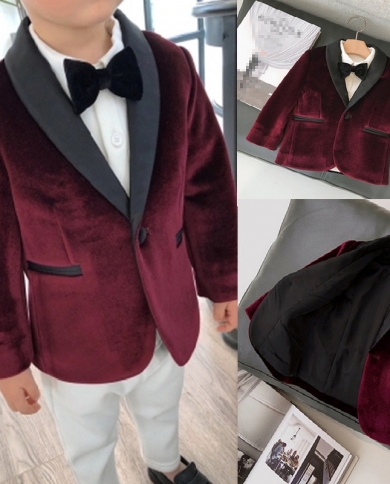 Fashion Velet Flower Boys Coats Kids Suits Groom Wedding Tuxedos Costume Homme Terno Masculino Slim Fit Uniform Clothes 