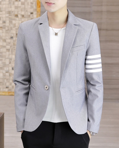 Mens Suit Jacket Solid Color Blazer Male 2022 Slim Fit Blazer Vintage Outerwear Men Stylish Coats Chaquetas Hombre De Ve