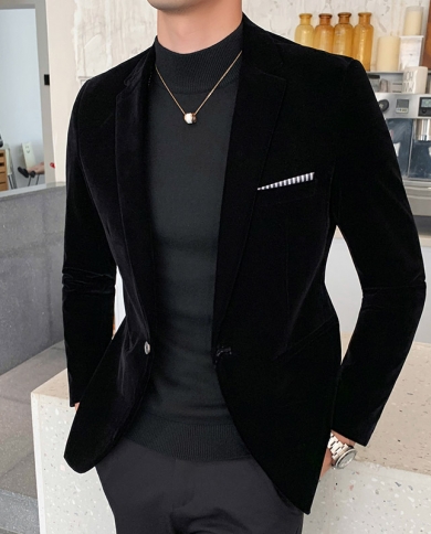 Mens New Suit Jacket  Fashion Velvet High Quality Male Suit Coat Business Leisure Slim Fit Mens Blazer Large Size 5xl 