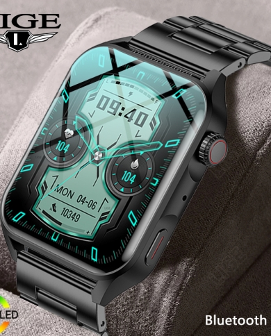 Lige New Nfe Smartwatch Men Amoled Hd Screen Always Display The Time Bluetooth Call Ip68 Waterproof Smart Watch Women Fo