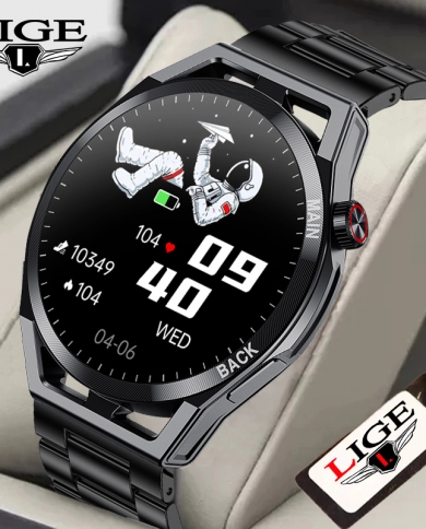 Lige Nfc Bluetooth Call Smart Watch Men Full Touch Screen Sports Fitness Watches Heart Rate Monitor Smartwatch For Andro