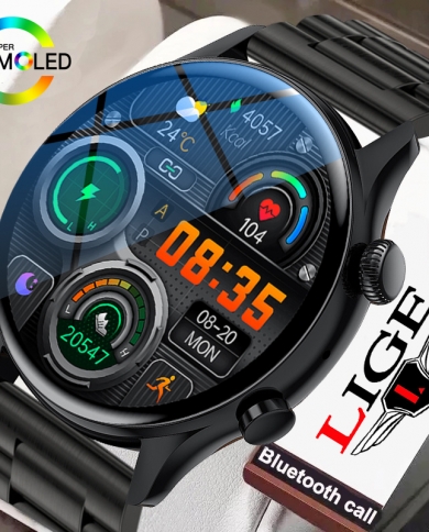 Lige Nfc Bluetooth Call Smart Watch Men 390*390 Screen Always Display The Time Local Music Men Smartwatch For Huawei Xia