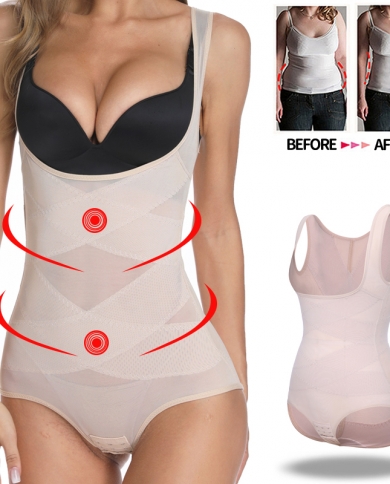 Women Body Shaper Waist Trainer Slimming Tummy Control Shaperwear Breathable Shapers Modeling Belt Bodysuits Summer Cors