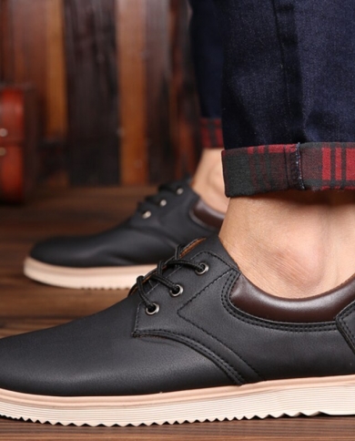 Sapatos casuais masculinos de couro confortáveis ​​sapatilha alta com cadarço sapatos plataforma de caminhada confortável botas 