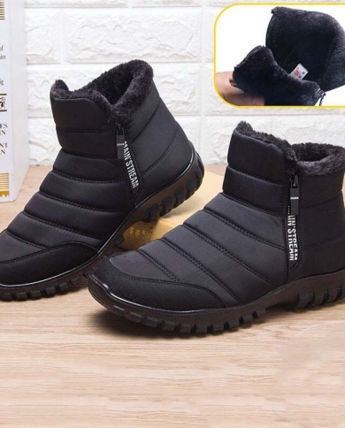 Botas masculinas de neve inverno manter quente botas de tornozelo à prova dágua plus size bottines sapatos de algodão confortáv