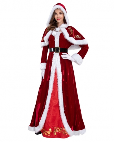 Fantasias de Natal da Moda Papai Noel Cosplay Roupas de Donzela de Neve Cosplay Vestido de Princesa de Natal Estilo Vintage Brux
