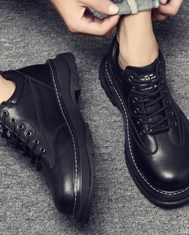 Men Casual Business Leather Shoes Fashion High Top Boots Sneakers Outdoor Botas Plus Size Motorcycle Ankle Boots Footwea