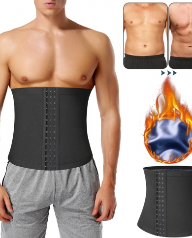 Mens Abdomen Reducer Sweat Slimming Trimmer Belt Fitness Corset Sauna Body Shaper Waist Trainer Belly Shapewear Slim Ult