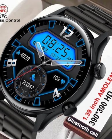 Lige 2022 Nfc Bluetooth Call Smartwatch Men 136" Amoled 390*390 Screen Support Always On Display Watches Waterproof Sma