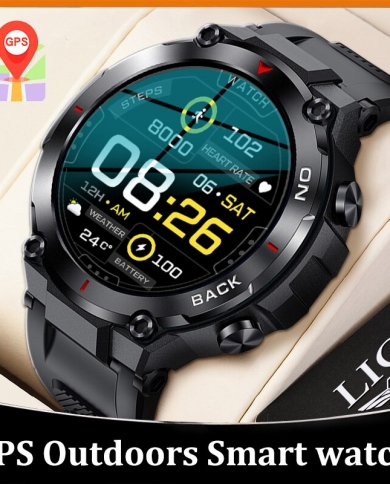 Lige 2022 Gps Outdoor Smart Watch Men 480mah Music Play Ip68 Waterproof 360*360 Hd Screen Sports Modes Health Monitor Sm