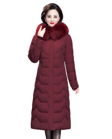2022 חדש נשים מעיל חורף לעבות מעיל חם מעיל ארוך אופנה צווארון פרווה ביגוד עליון הלבשה עליונה נשית פארקס mujer p34pa