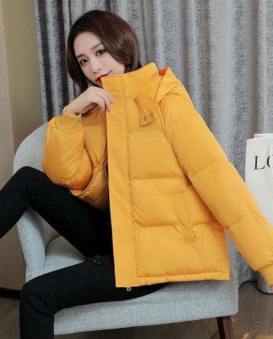 2022 New Snow Wear Parkas Women Winter Jacket Coat Long Sleeves Hooded Parka Thick Cotton Padded Female Basic Coats Outw