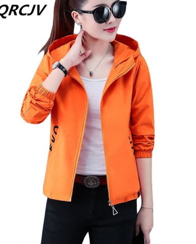 2022 Spring Autumn Women Jacket Fashion Zipper Hooded Coat Casual Outwear Female Windbreaker Loose Overcoats 4xl P558jac