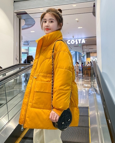 2022 New Winter Jacket Women Parkas Casual Overcoat Stand Collar Female Jacket Cotton Padded Parka Oversize Loose Outwea