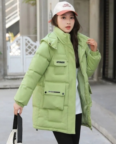 Winter Jacket 2022 New Womens Parkas Cotton Coat Female Bread Coat Long Jacket Loose Hooded Lady Warm Thicken Parka Out