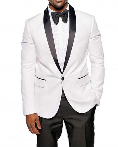High Quality Men Slim Fit Suits Custom Made One Button Black Lapel Tuxedos Men Wedding Suits Groomsman Groom Suit Coatp