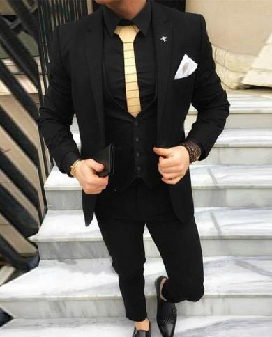 Custom Made Black Men Suits 2022 Slim Fit Mens Jacket Casual Costume Marriage Homme Groom Wear Prom Tuxedos Blazer Terno