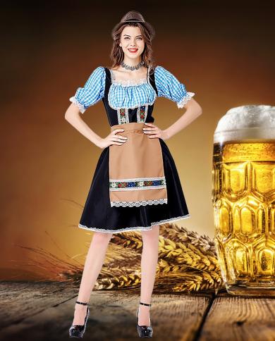 Womens Cosplay Party Dress Oktoberfest Dress Waitress Dress German Bavarian Beer Wench Carnival Outfits Oktoberfest Cos