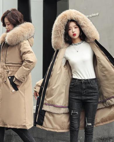 Winter Jacket 2022 New Women Long Parkas Female Warm Removable Fur Liner Hooded Jacket Thick Parka Casual Snow Wear Coat