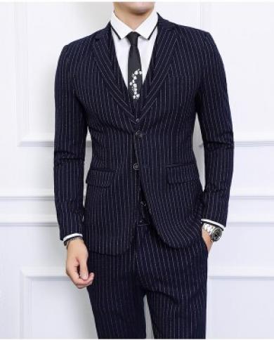 Mens Striped Suit Three Piece Large Size 6xl British Style Gentleman Business Banquet Wedding Host Fashion Quality Form