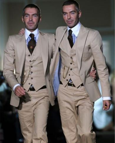 2022 Tailormade Beige Wedding Men Suit Slim Fit Tuxedo 3 Piece Suits Groom Prom Best Man Blazer Groomsmen Terno Masculin