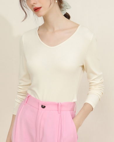 Autumn And Winter Womens New Solid Color Long-sleeved Womens Stand Collar Slim Inner Bottoming Shirt
