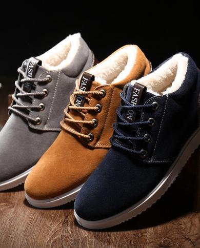 Mens Winter Boots Plush Warm Ankle Boots Mens Shoes Mens Chaussure Homme Shoes Mens Sports Shoes Extra Large  New  M