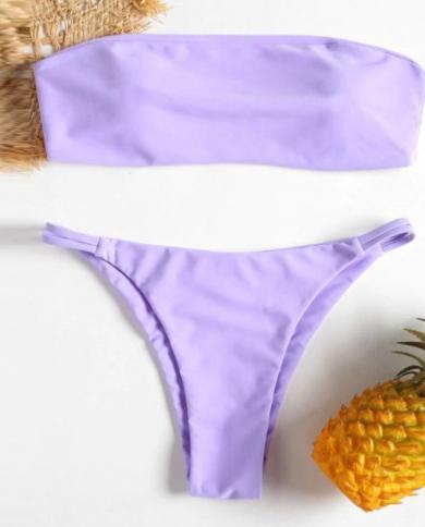 Womens Bikini High Waisted Tummy Control Two Piece Swimsuit Swimwear Beach Bathing Suit Woman Fahsion Tube Tops Swimwea