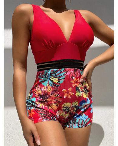  One Piece Swimwear Woman 2023 Monokini Bathing Suit Shorts Bodysuit V Neck Swimsuit Brazilian Beach Female Swimming Wea